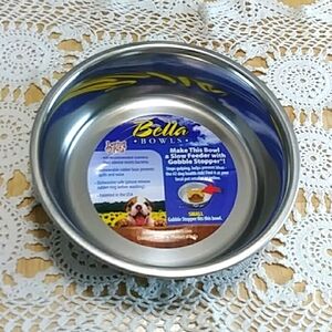Loving Pets Bella Bowls stainless Paw Prints Bowl Small